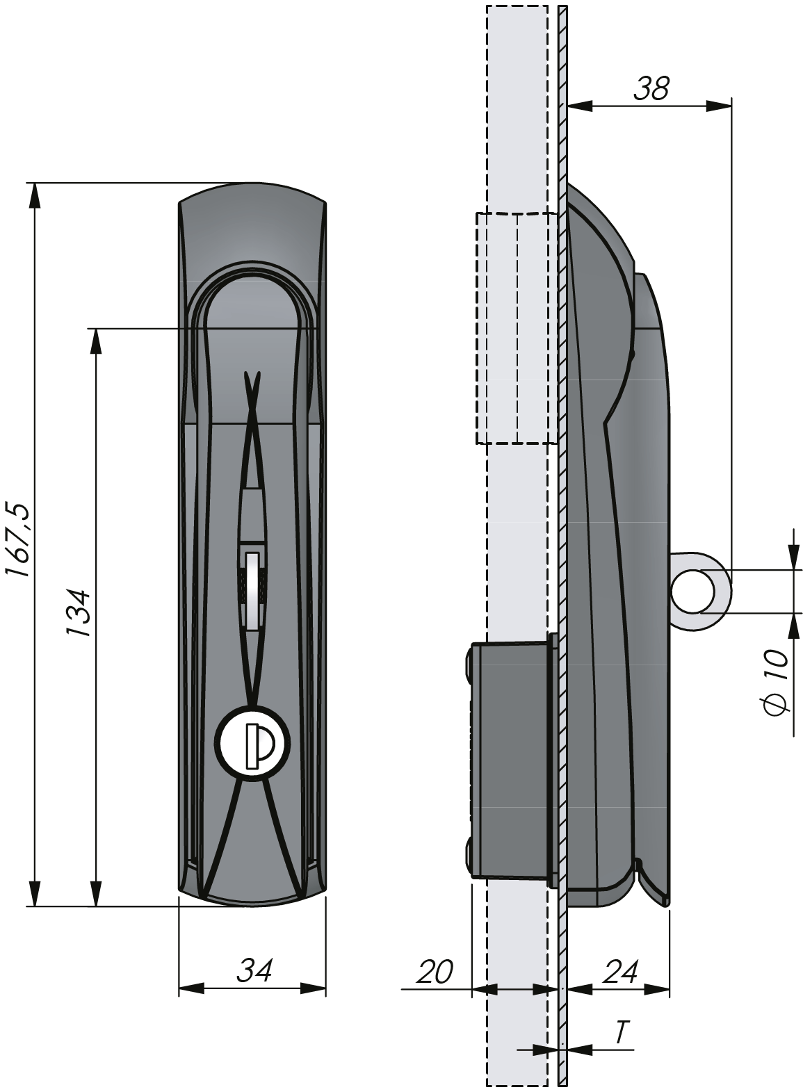 Vision Schwenkhebel Standard mit Zylinder