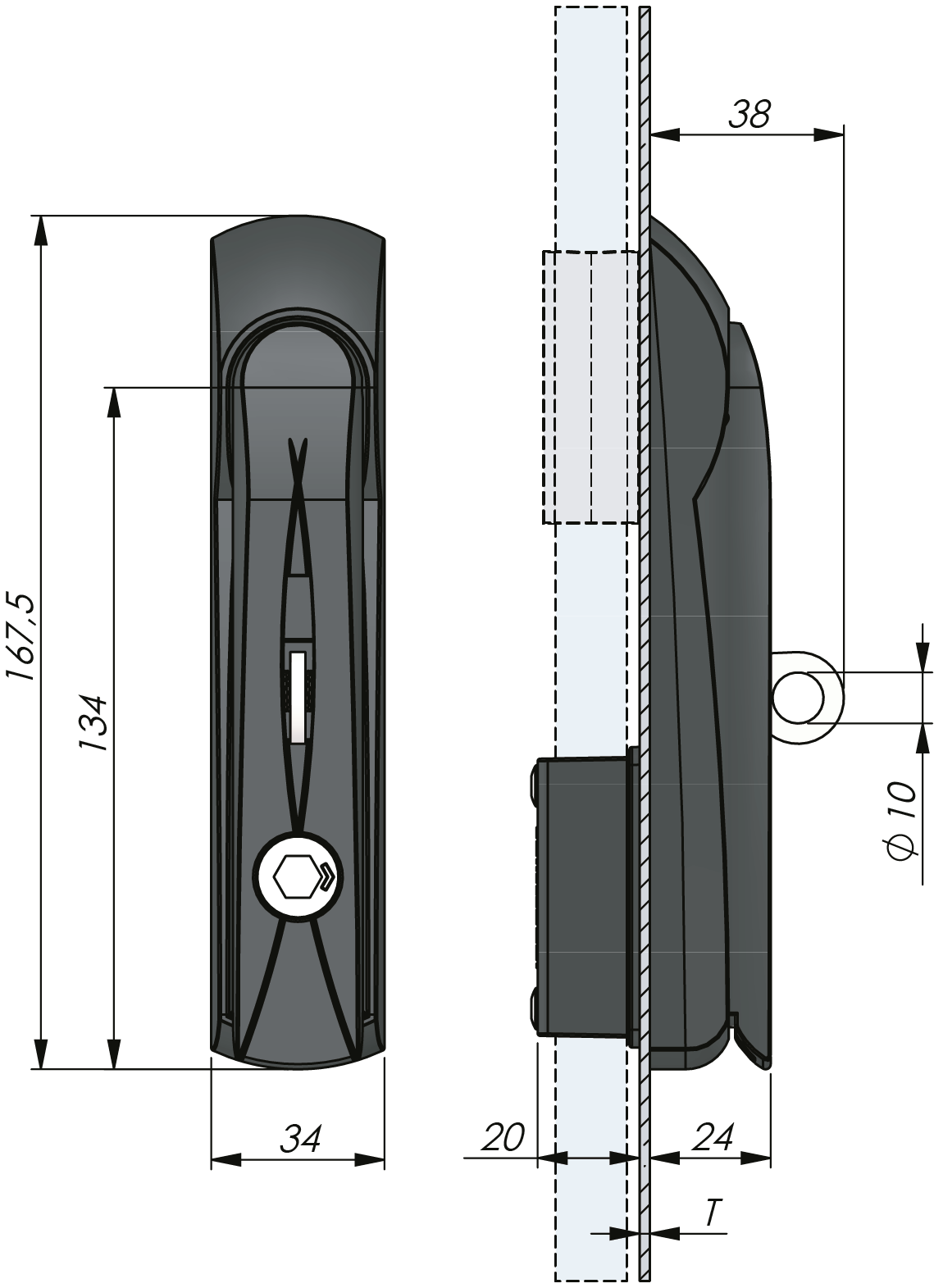 Vision™ Schwenkhebel Standard mit Betätigung Vision™ Schwenkhebel Standard mit Betätigung
