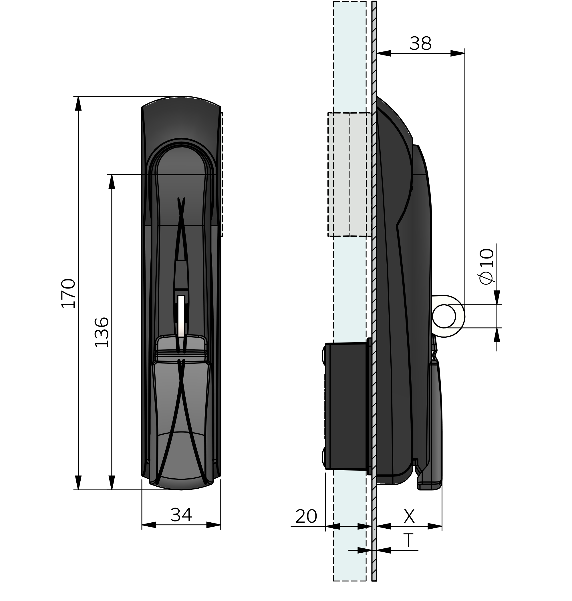Vision Schwenkhebel Standard für 45 mm Bestlock-Zylinder Vision Schwenkhebel Standard für 45 mm Bestlock-Zylinder