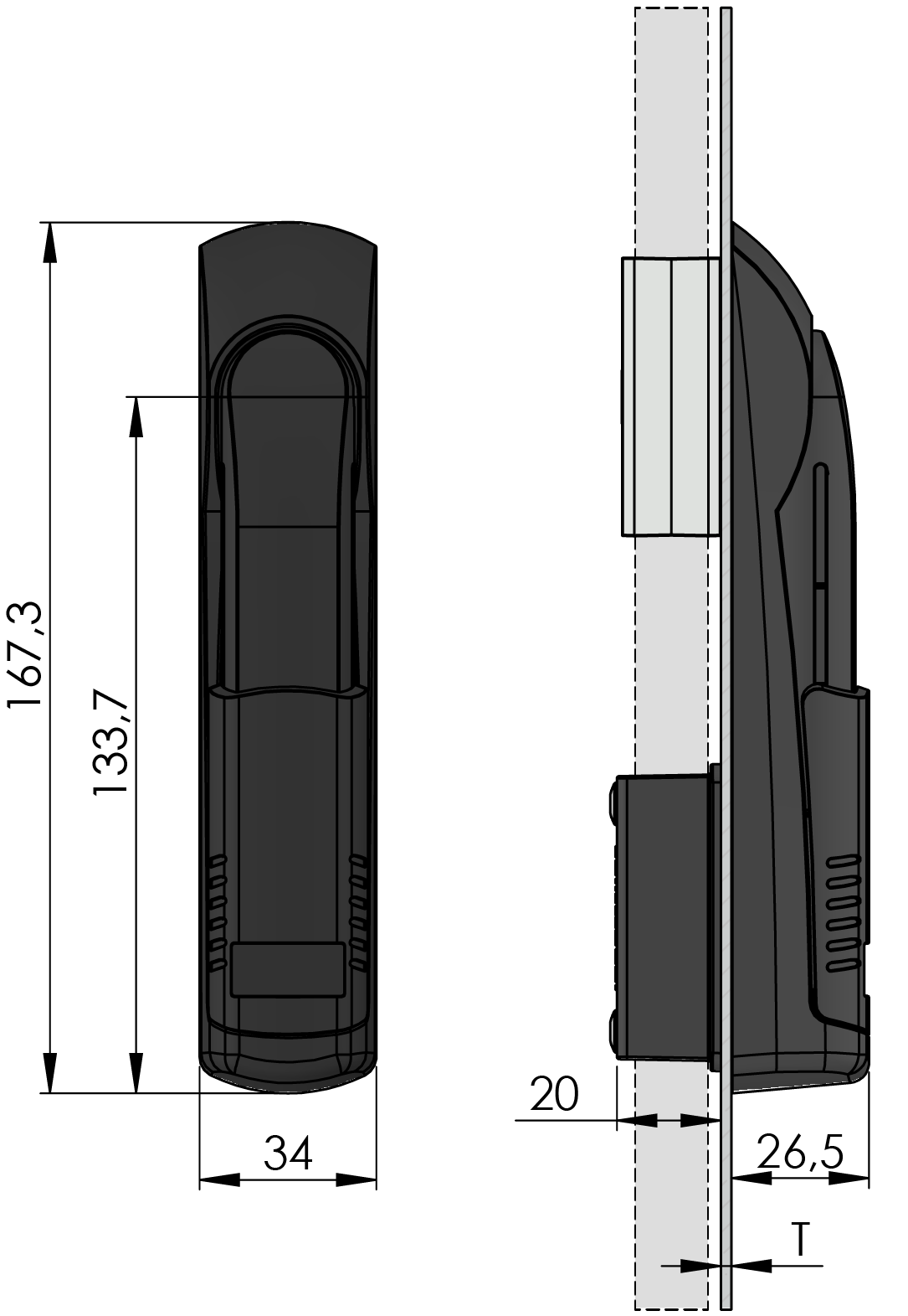 Vision Schwenkhebel Ergonomic Line