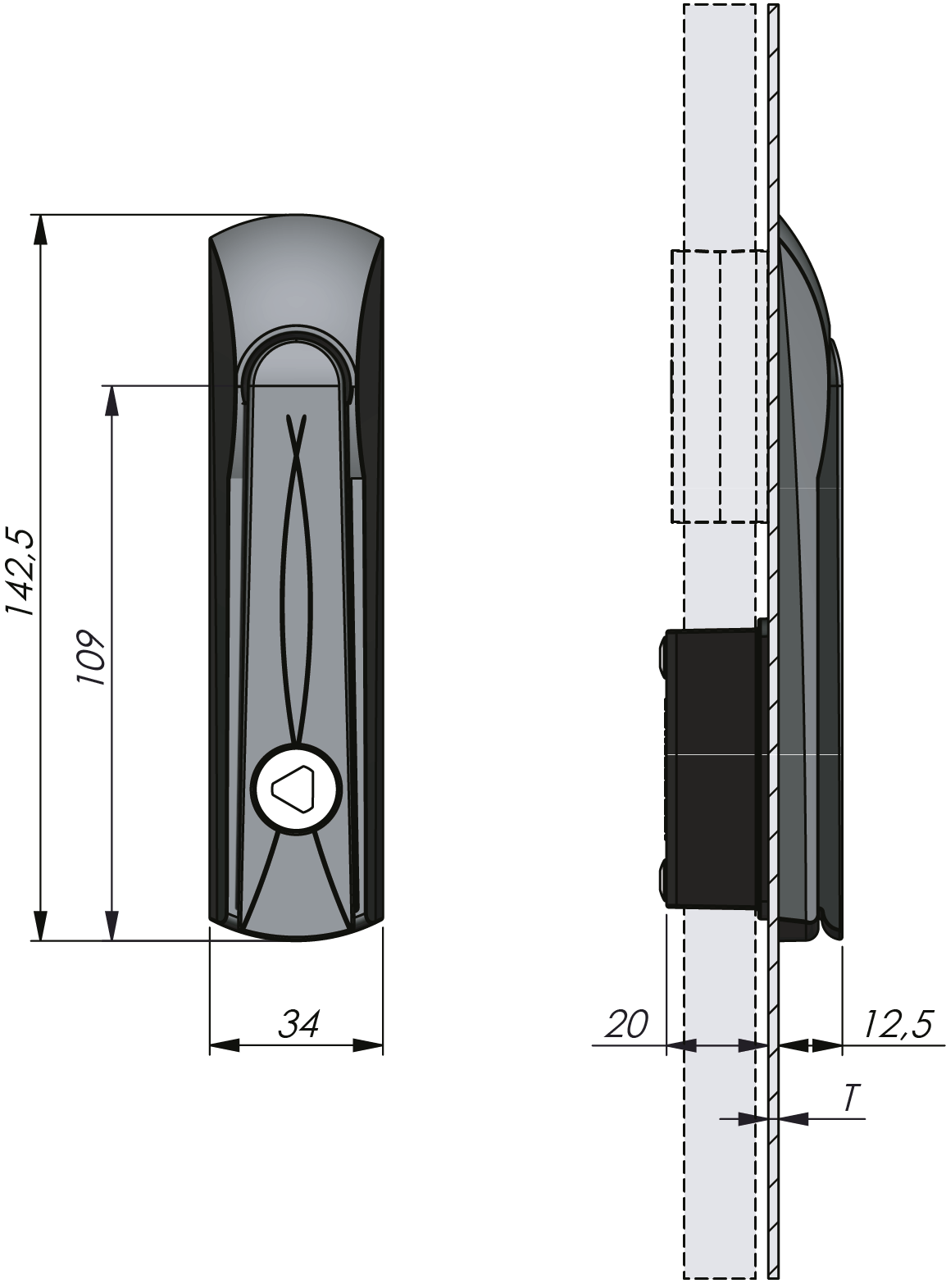 Vision Schwenkhebel Compact mit Betätigung