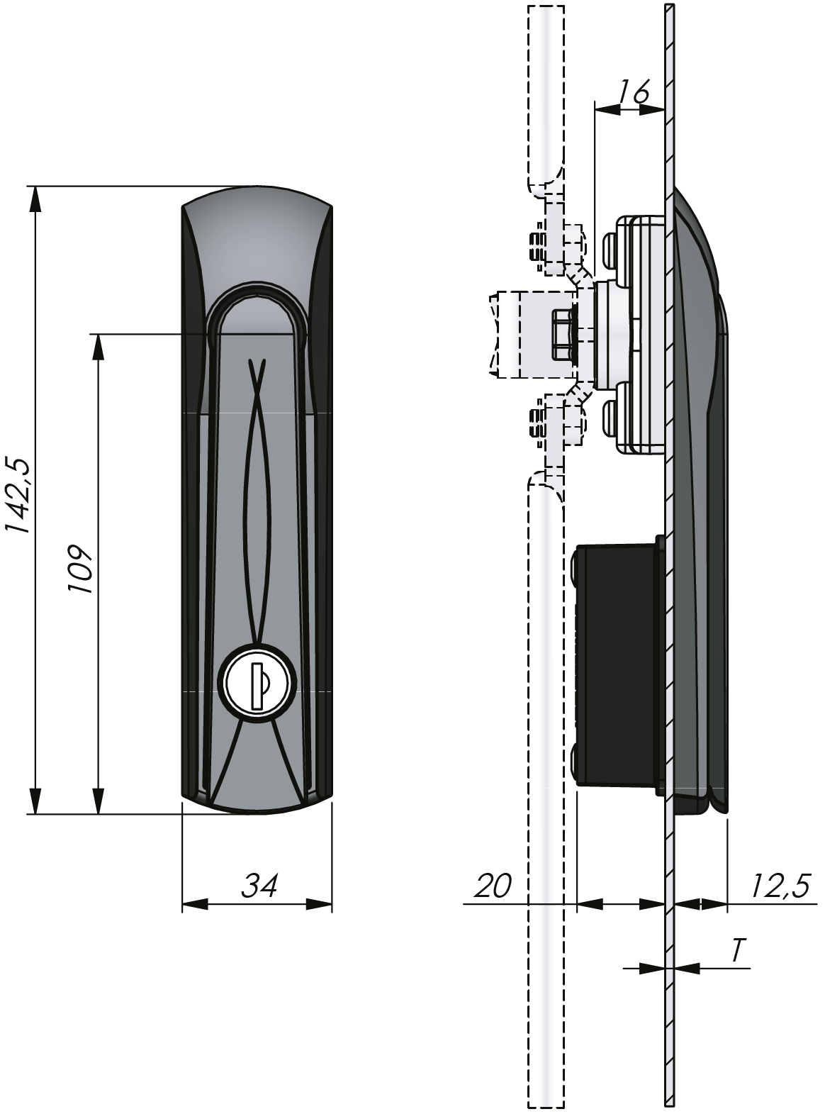 Vision Schwenkhebel Compact mit Zylinder