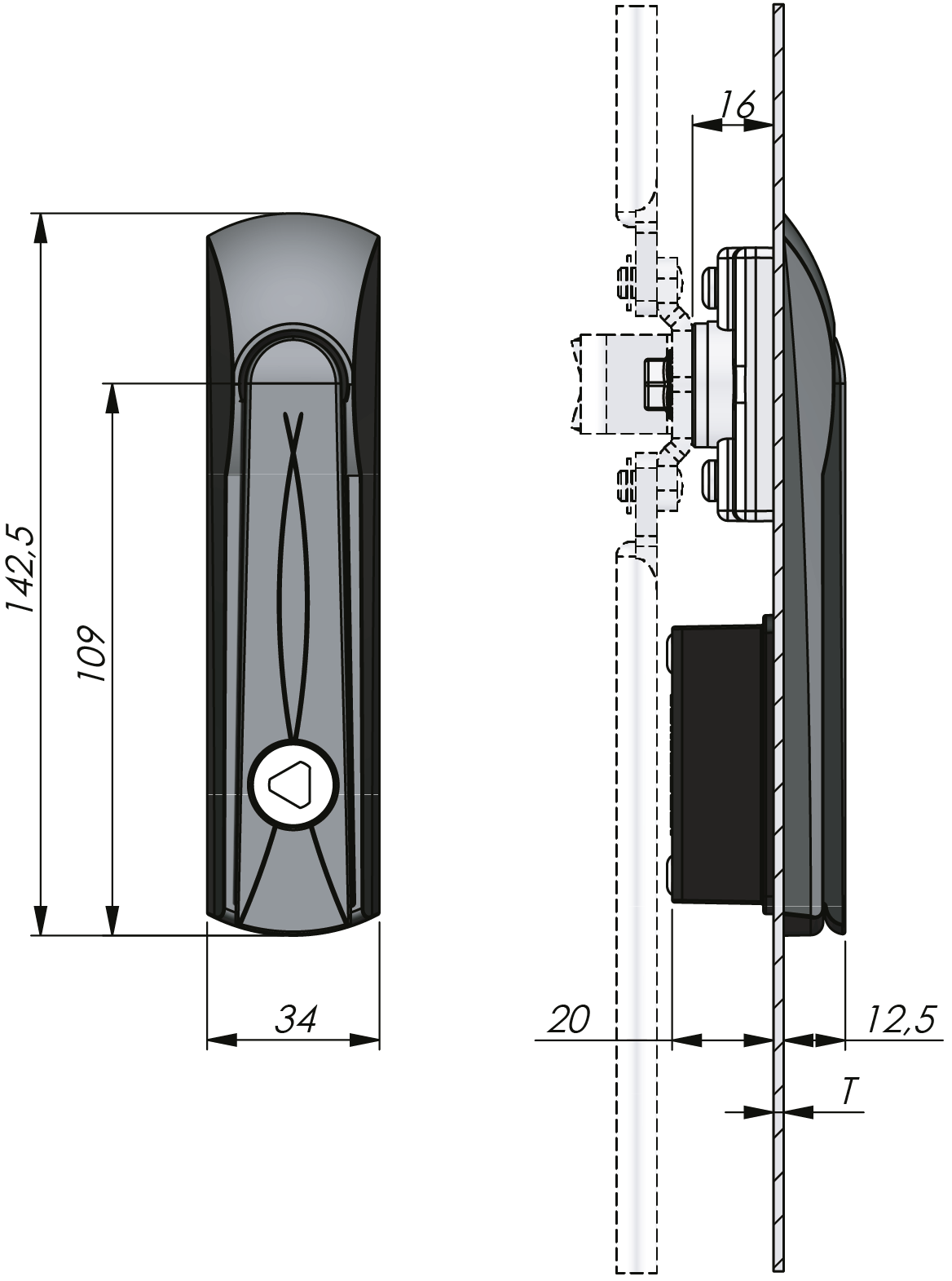 Vision Schwenkhebel Compact mit Betätigung Vision Schwenkhebel Compact mit Betätigung