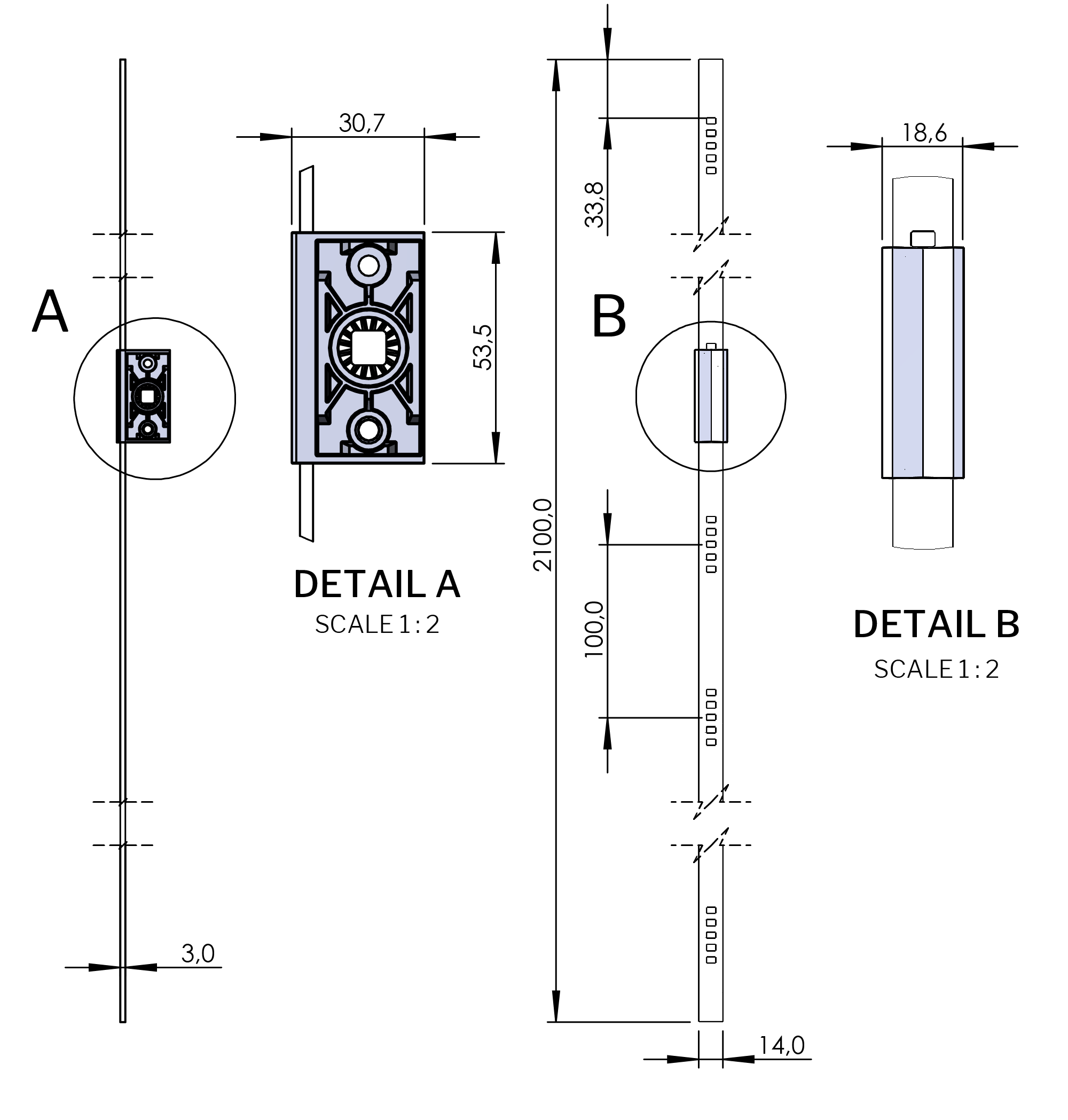 Vision Flat Rod 2100 mm