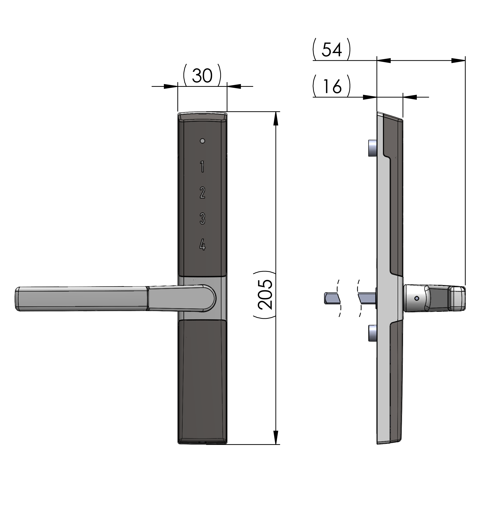 Vision Home Connected Latch Bolt Left Vision Home Connected Latch Bolt Left