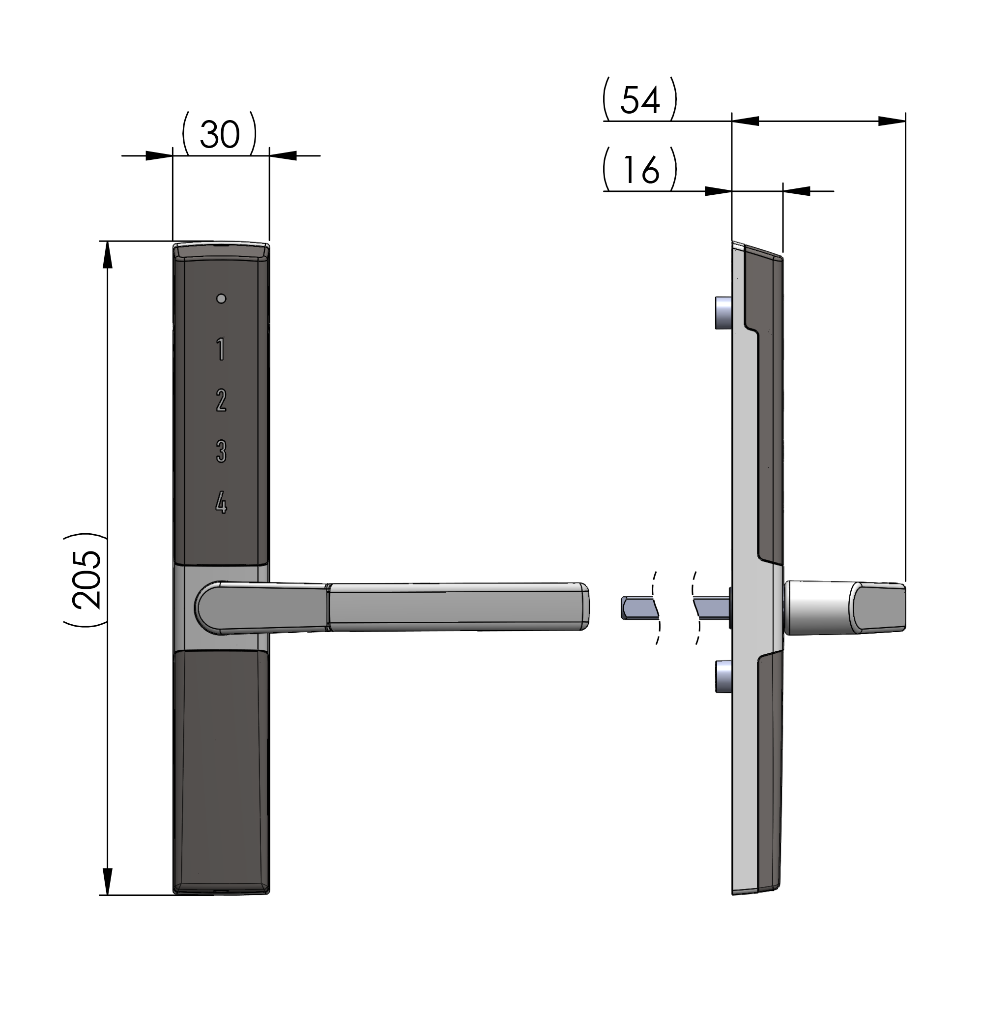 Vision Home Connected Latch Bolt Right