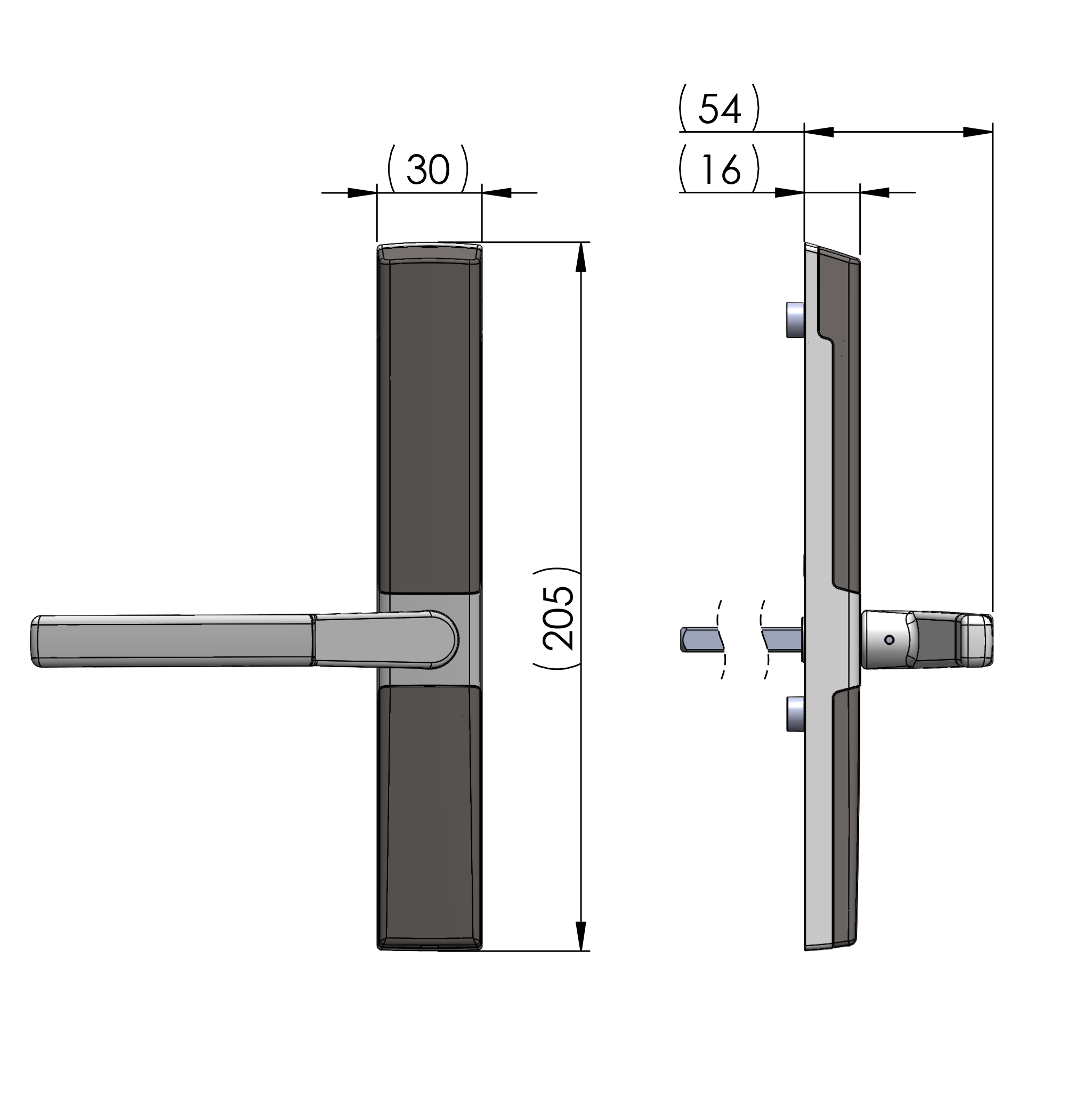 Vision Home Connected Pair Handle Latch Bolt Left