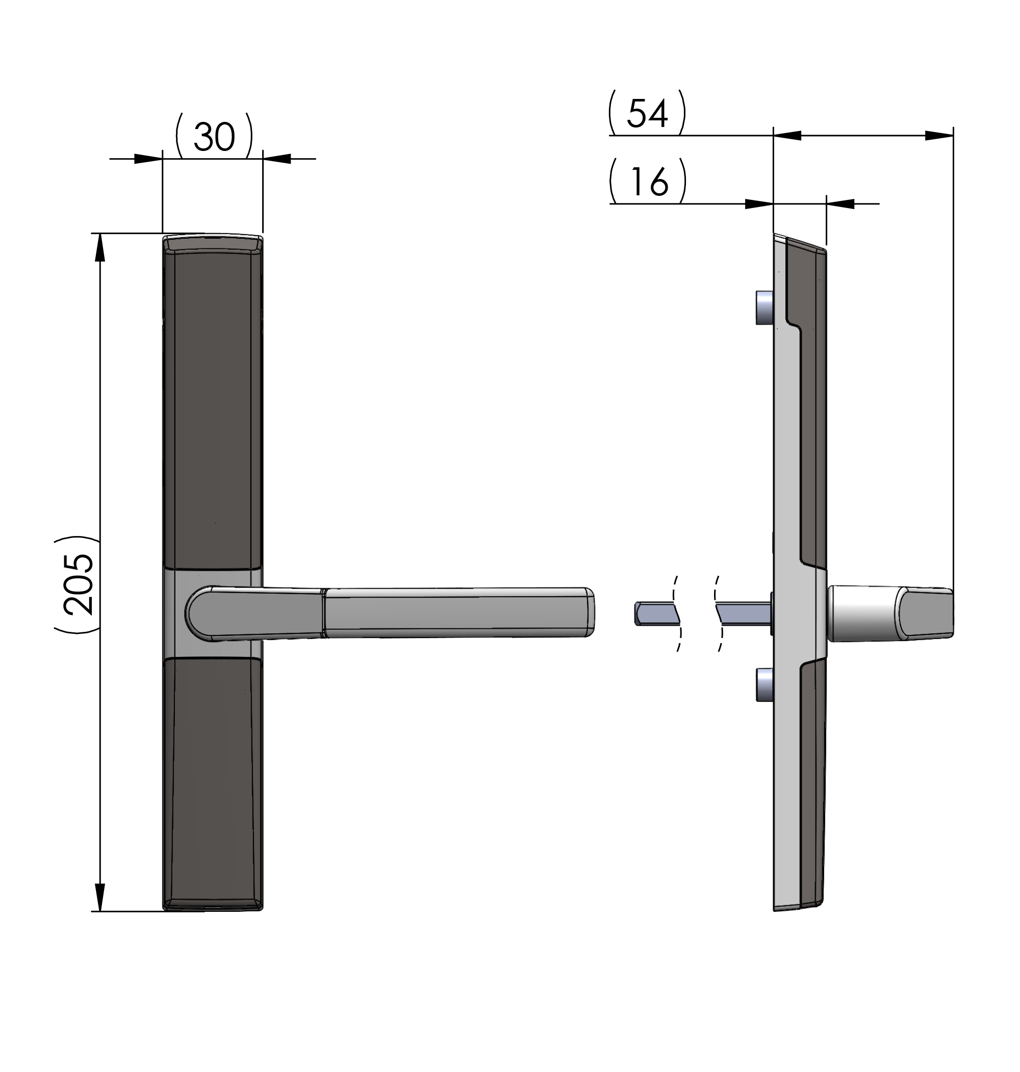 Vision Home Connected Pair Handle Latch Bolt Right Vision Home Connected Pair Handle Latch Bolt Right