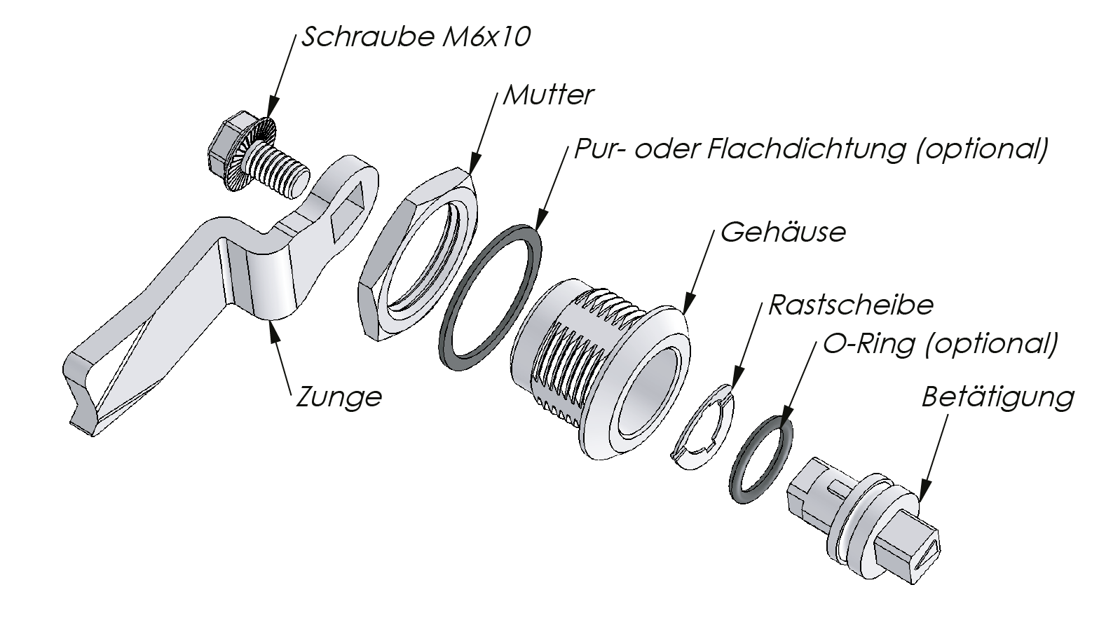 Vibrationsresistenter Drehriegelverschluss 18 mm