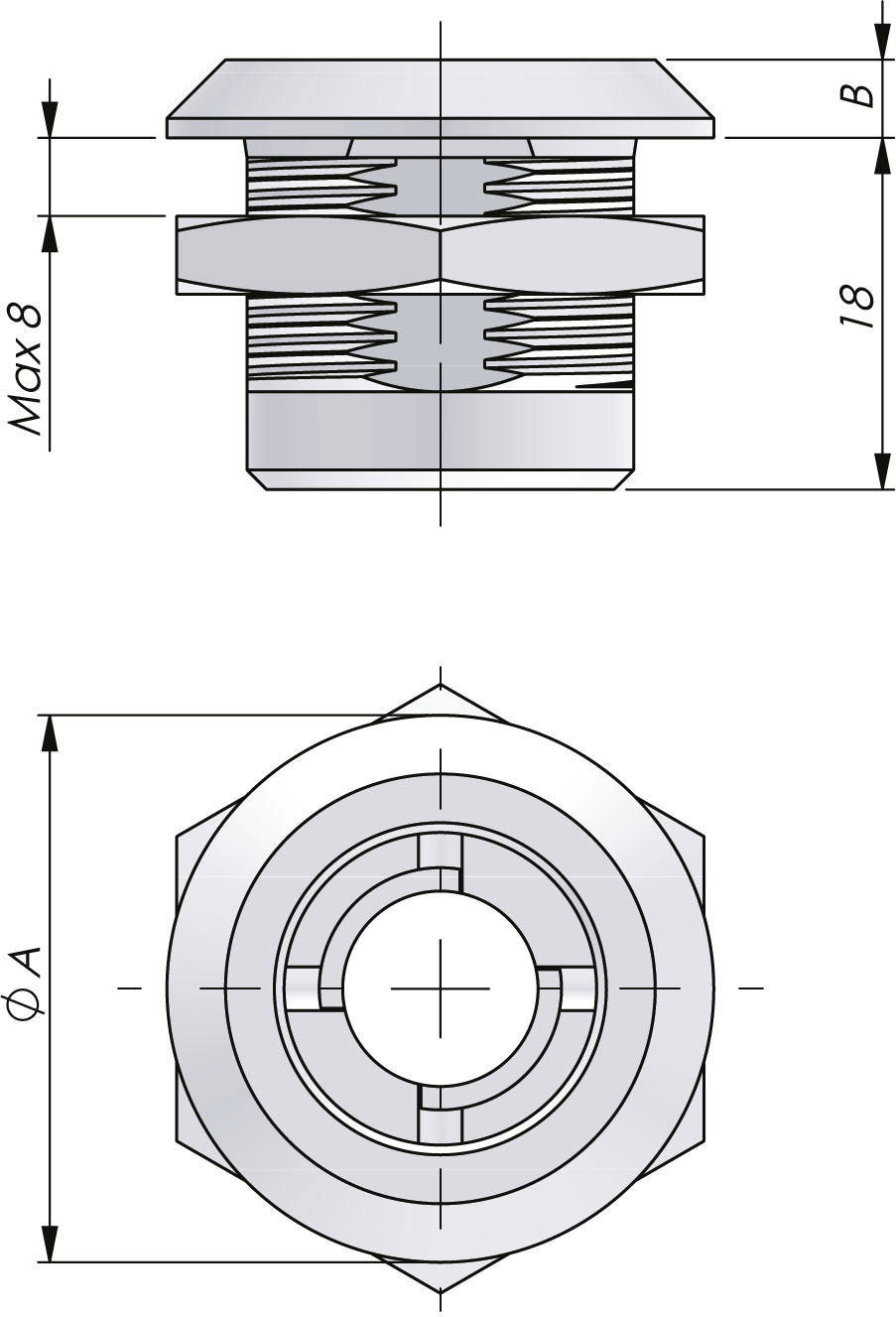 Vibrationsresistentes Gehäuse 18 mm
