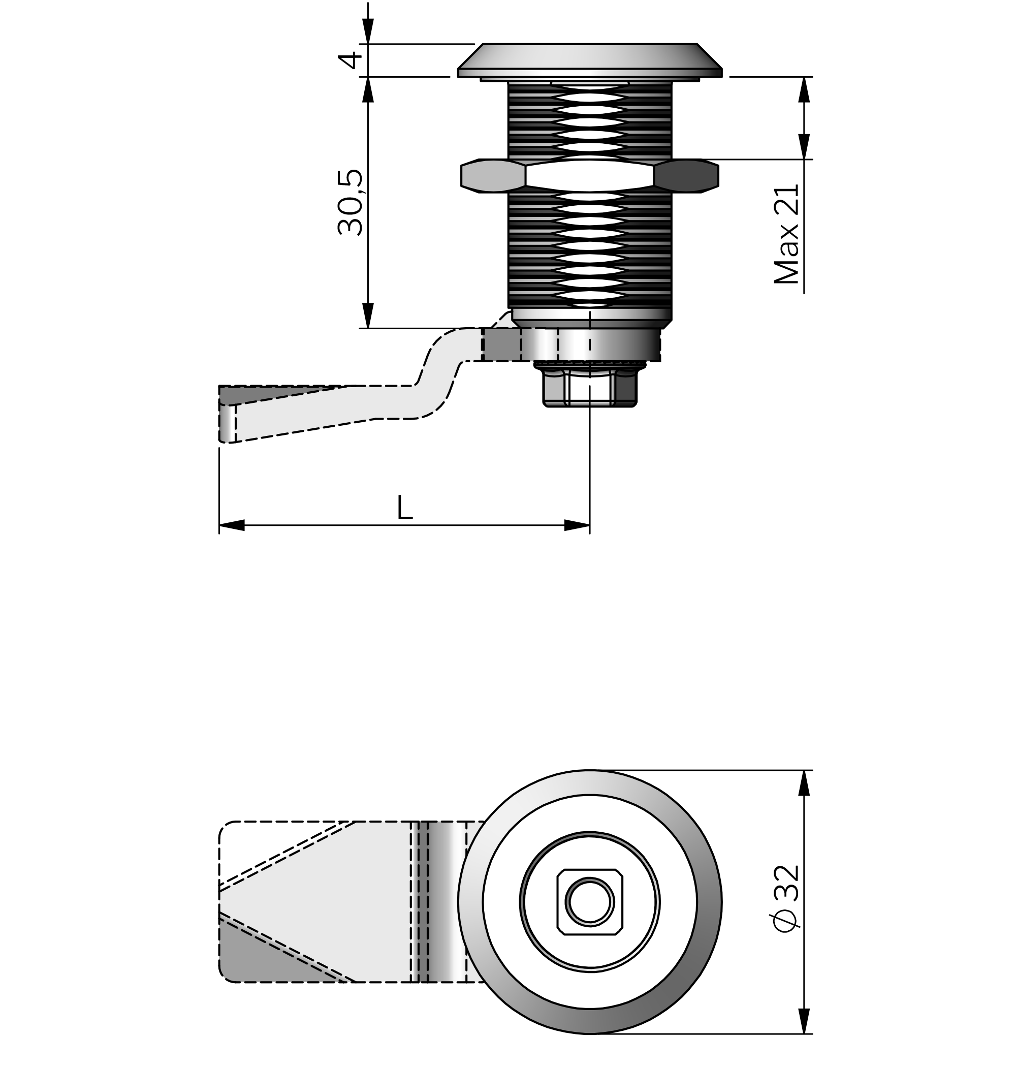 Drehriegelverschluss Classic 30 mm