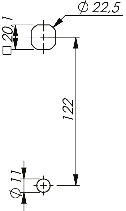 Drehriegelverschluss mit L-Griff 18 mm Drehriegelverschluss mit L-Griff 18 mm