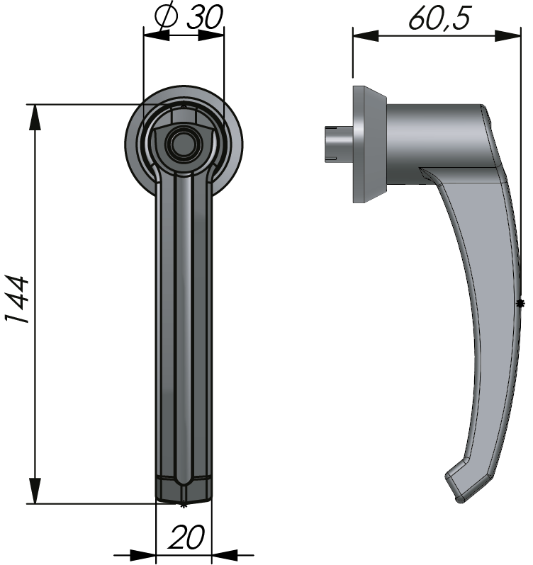 Klima-flex 1 Metallgriff