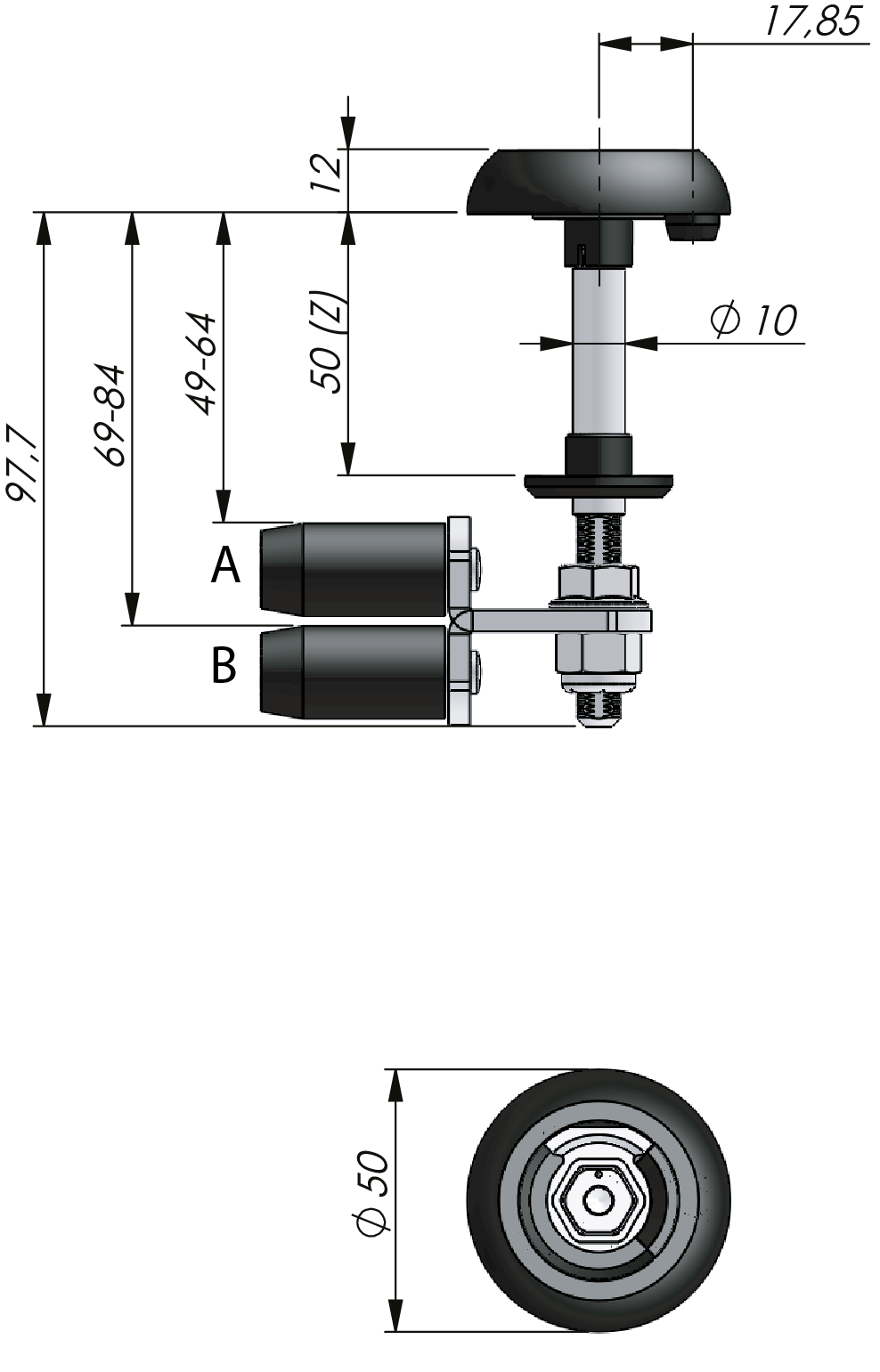 Klima-flex 1 Verriegelungssystem Edelstahl