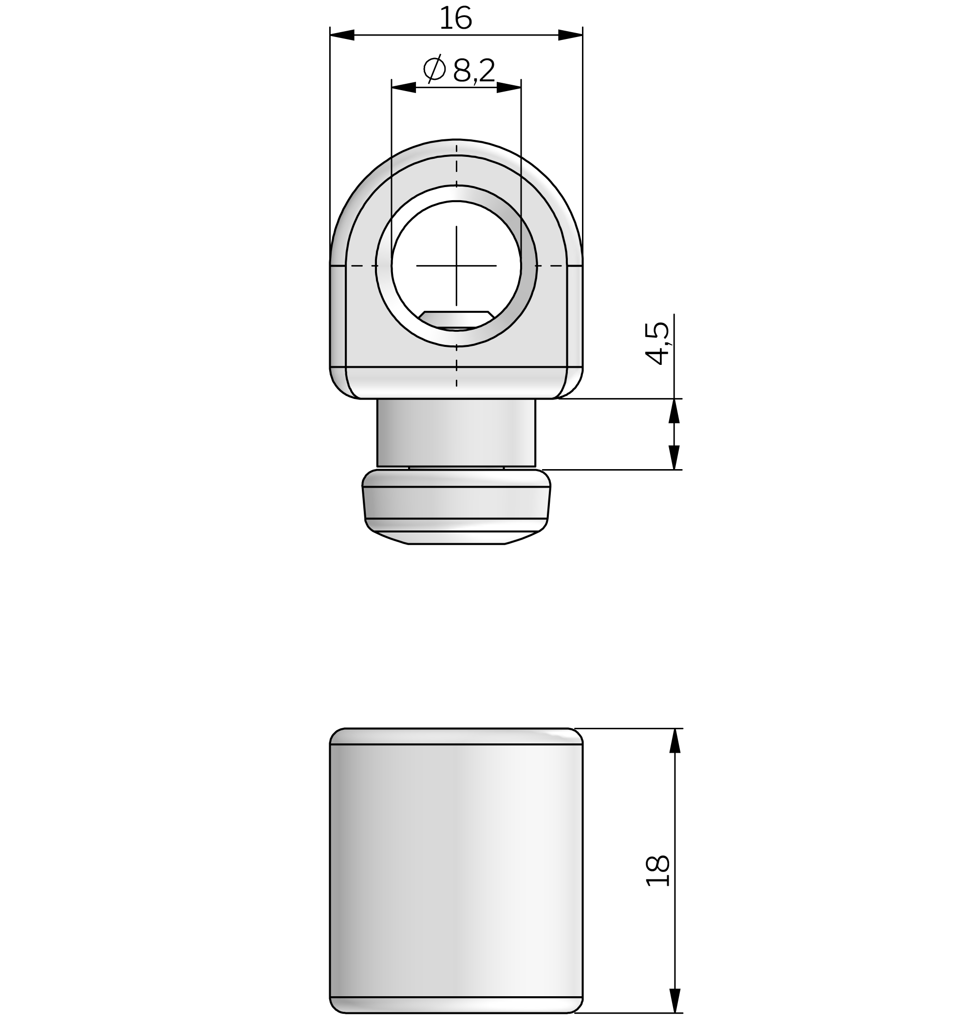 Klima-flex Stangenantrieb für Griff auf Innenseite