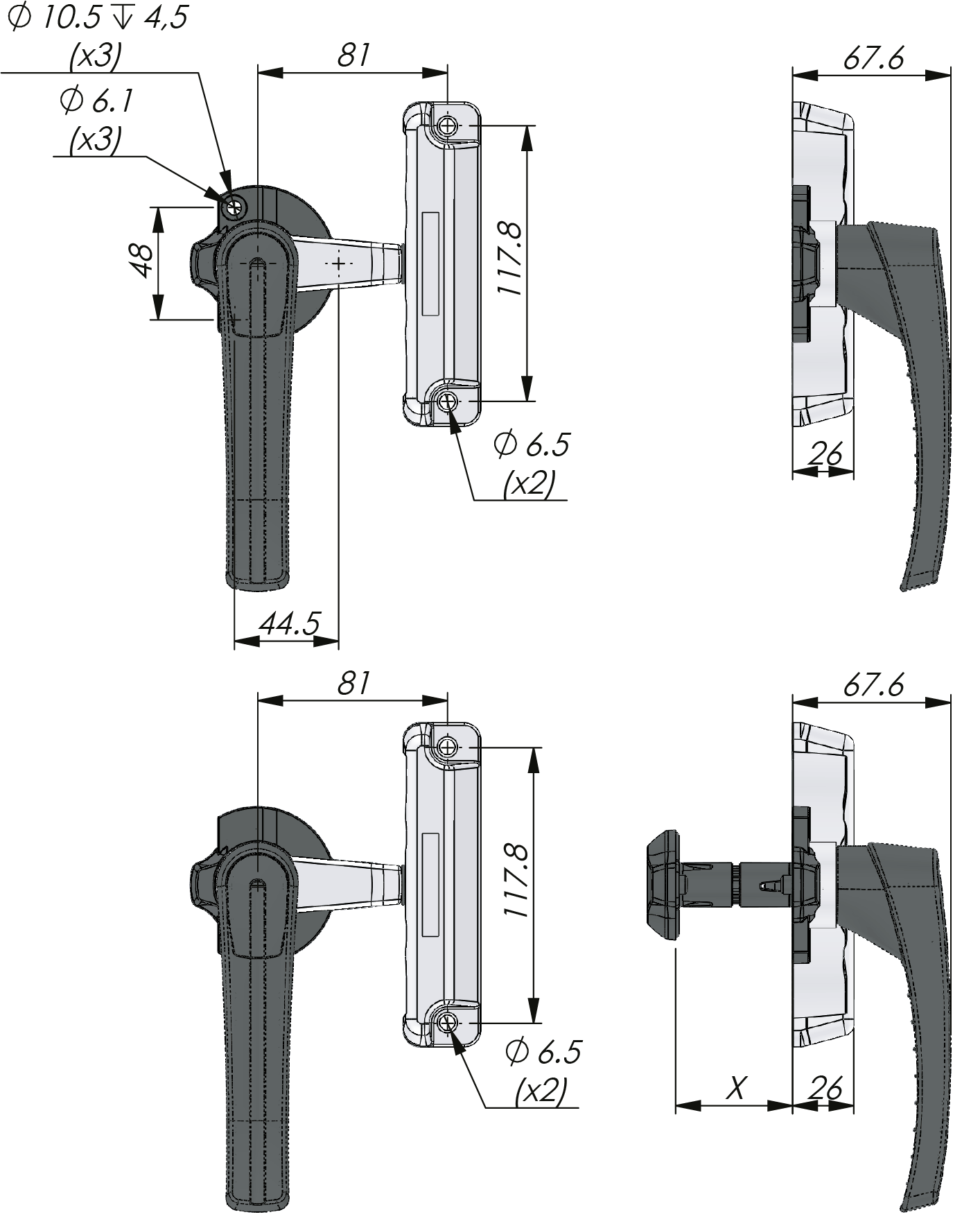 Klima-flex 2 Verriegelungssysteme mit Aufmontage