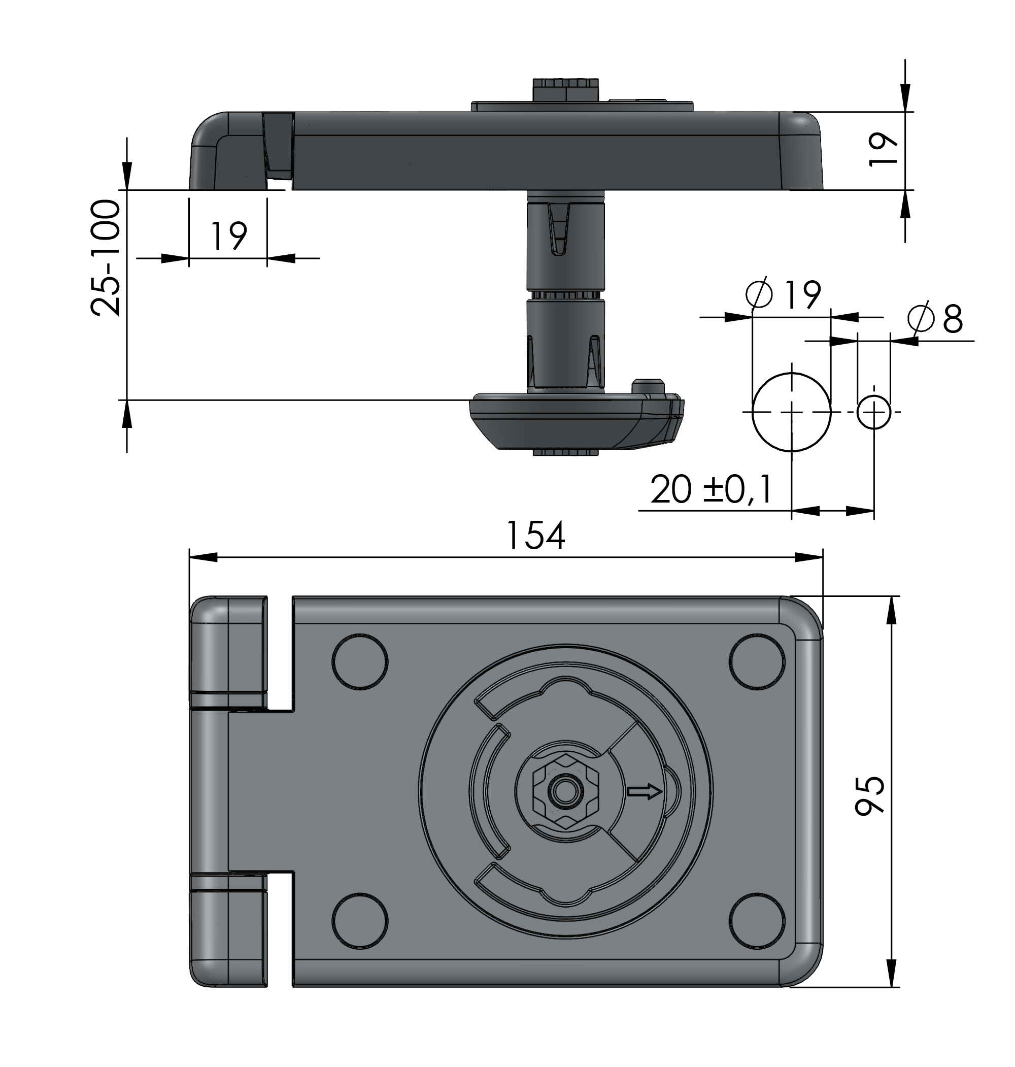 Klima-flex 3 Latch Hinge
