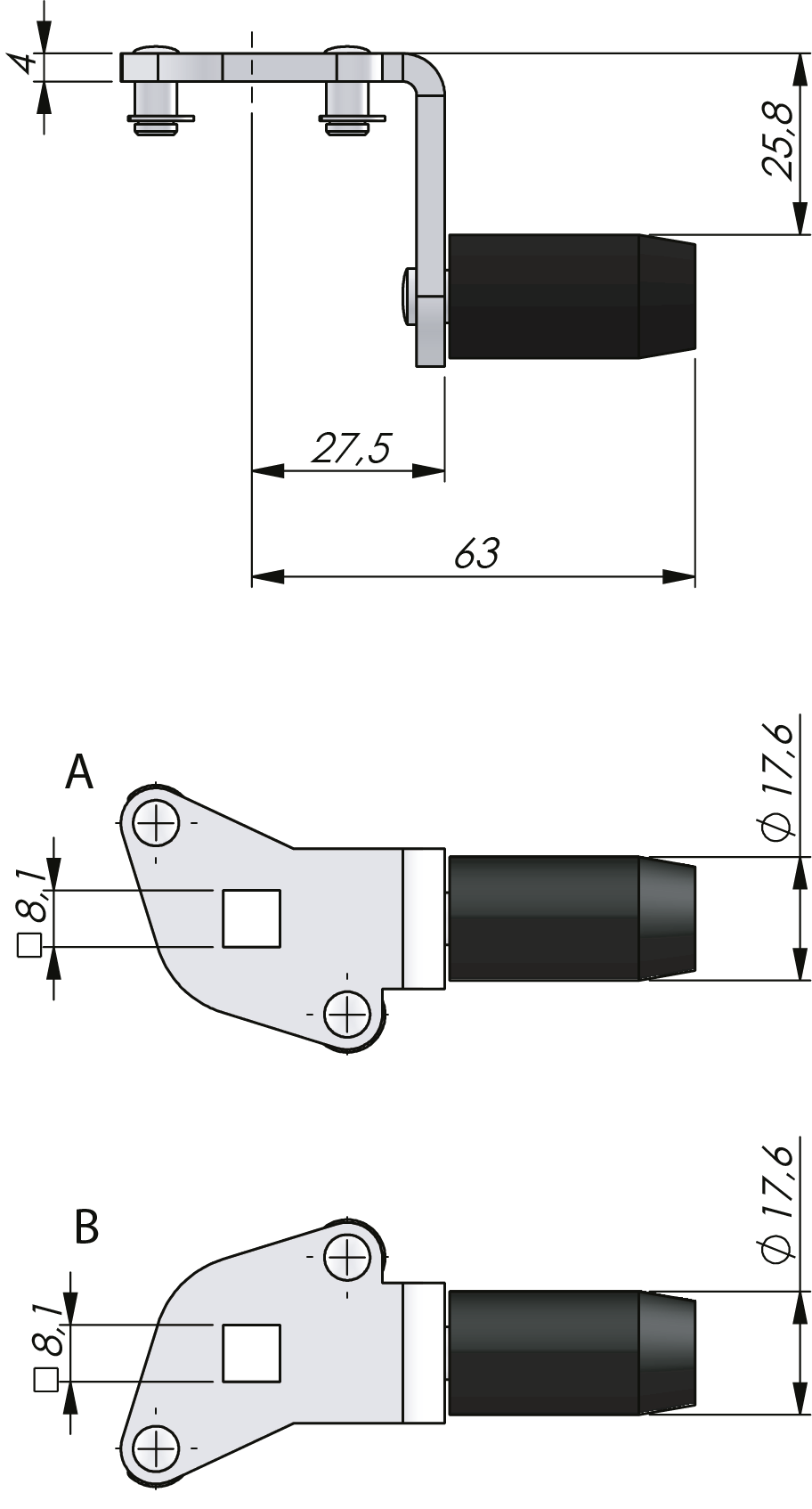 Rollenzungen für 3-Punkt-Verriegelung