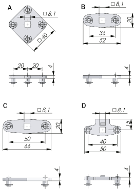 Zungen für Mehrpunkt-Verriegelung