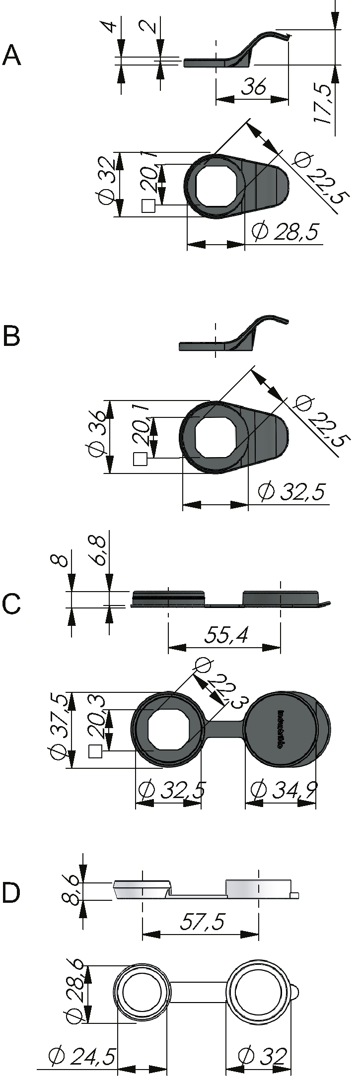Öffnungsgriff und Staubschutz Öffnungsgriff und Staubschutz