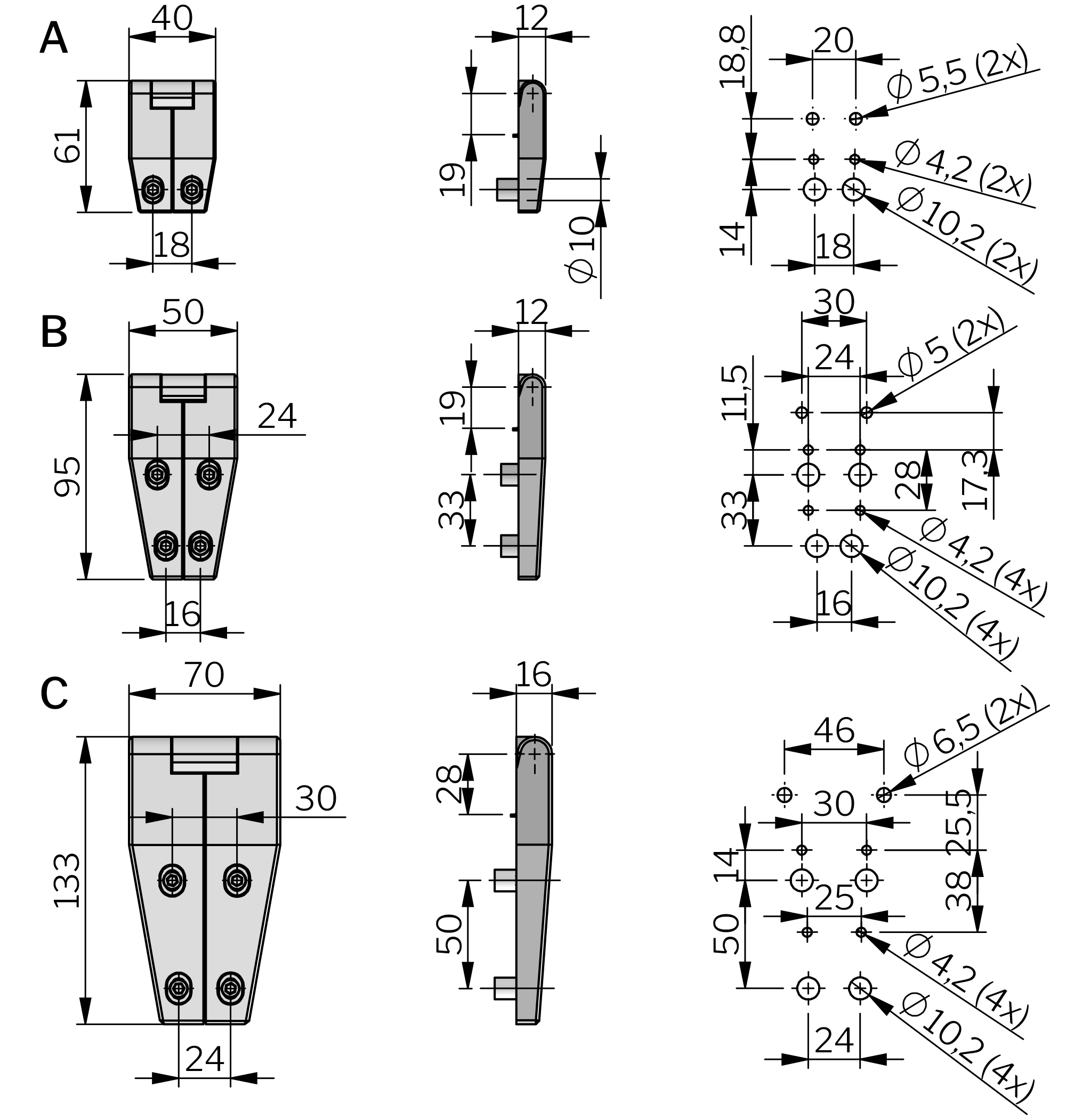 Klima-flex Einstellbares 2D-Scharnier 180°