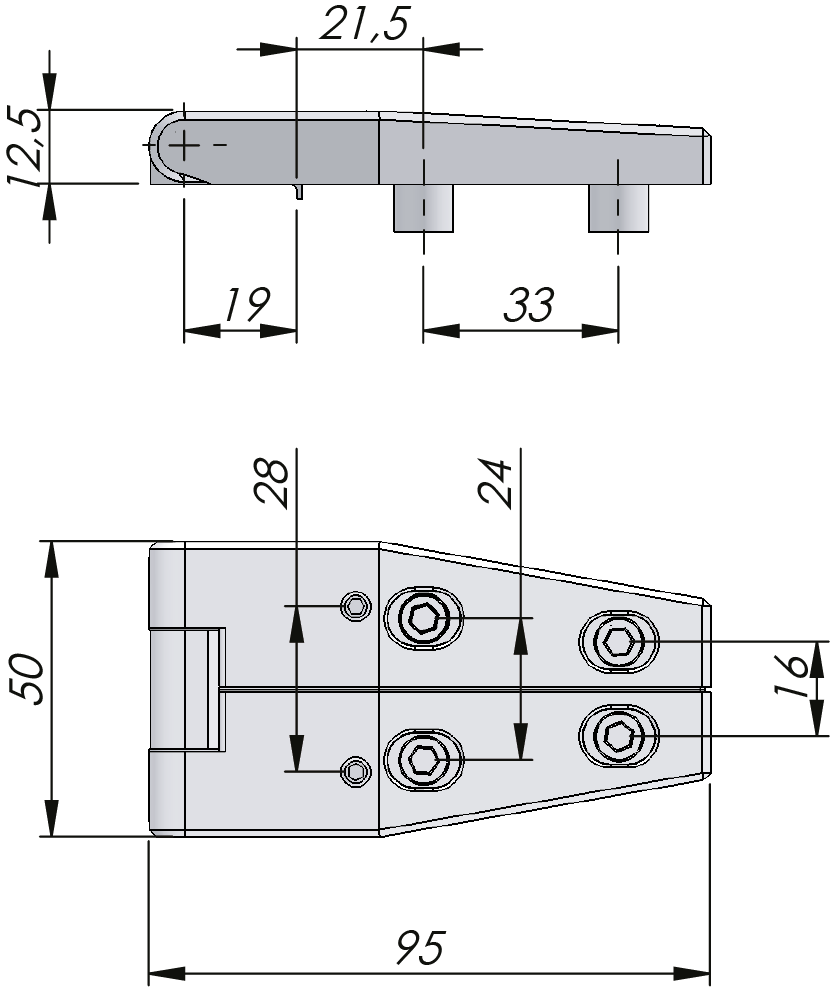 Klima-flex Einstellbares 3D-Scharnier 180°