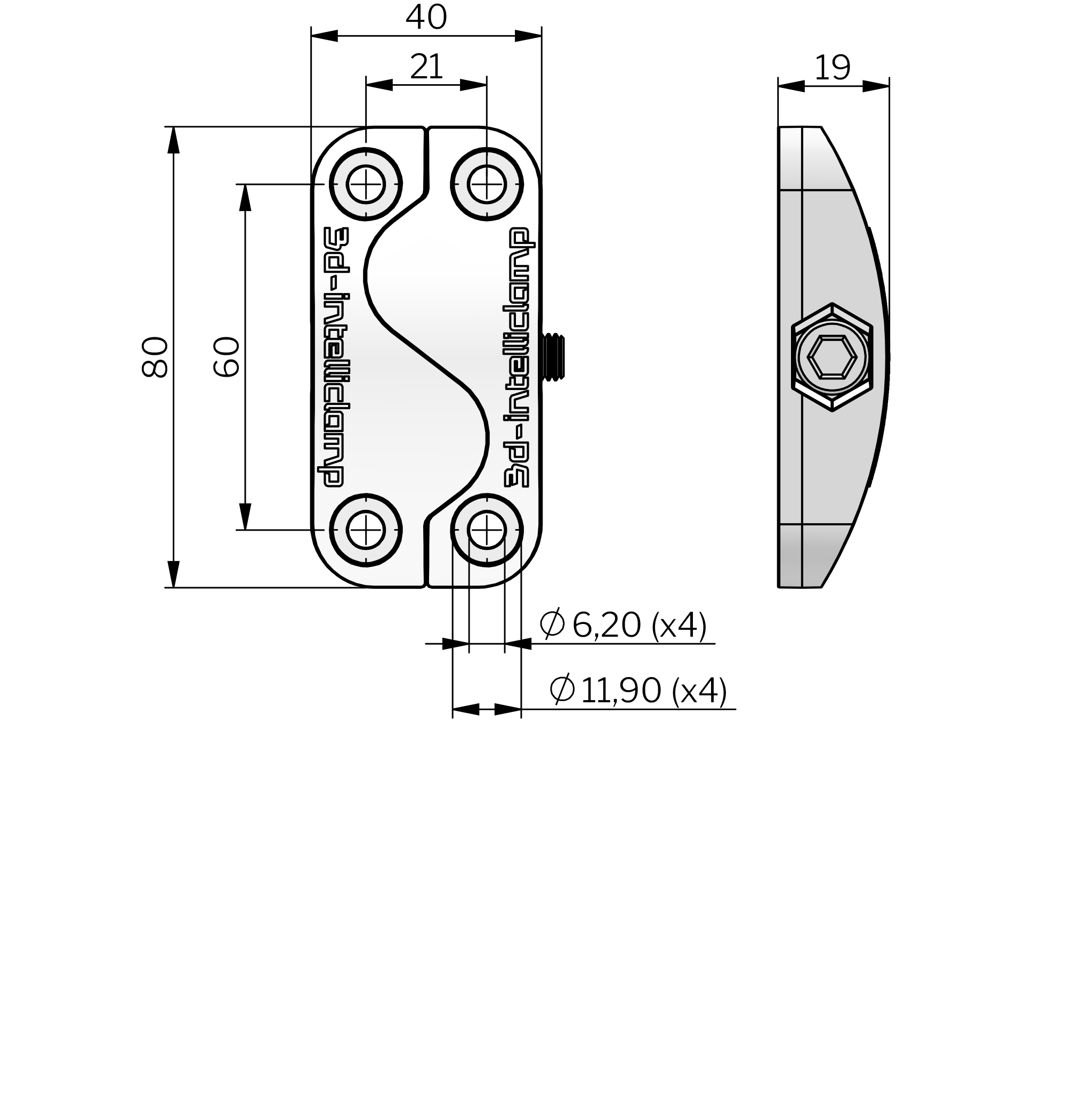 3D-Intelliclamp 40 x 80 mm 3D-Intelliclamp 40 x 80 mm