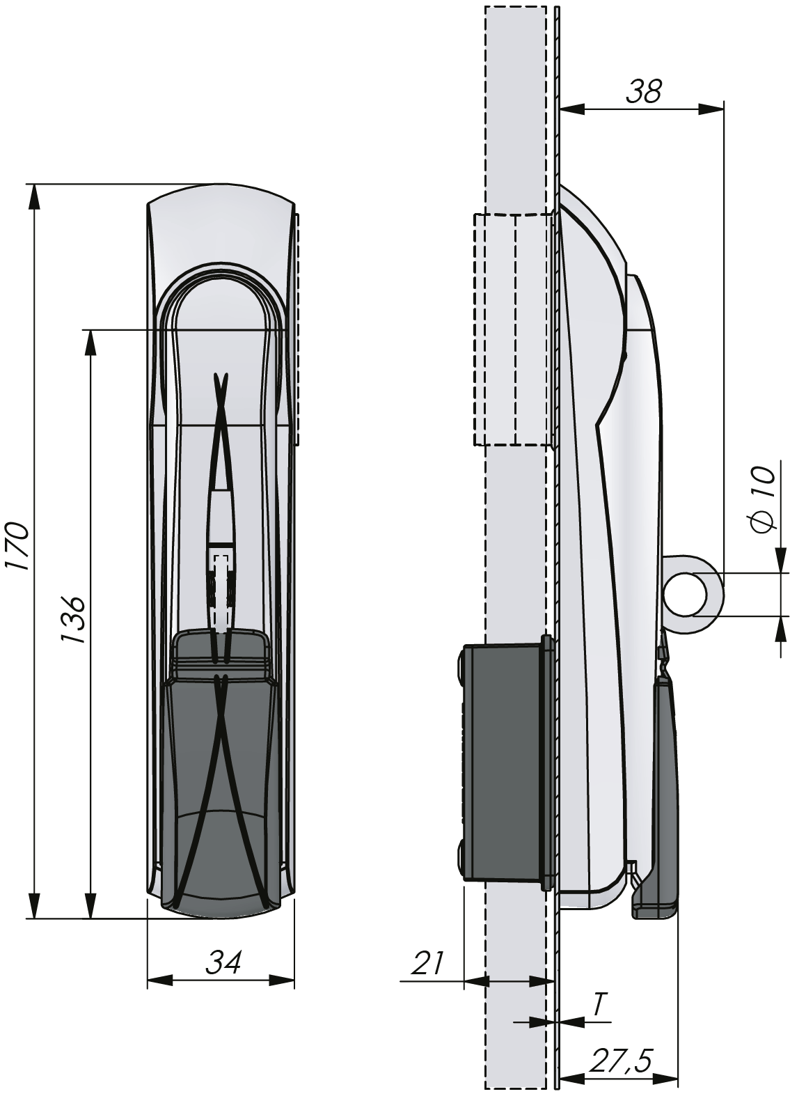 Vision Schwenkhebel Edelstahl