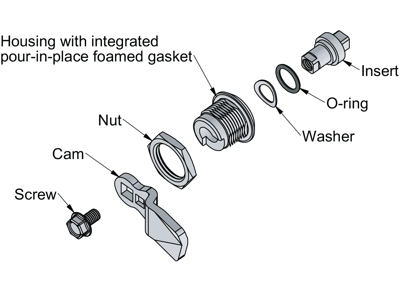 Drehriegelverschluss aus Edelstahl 18 mm