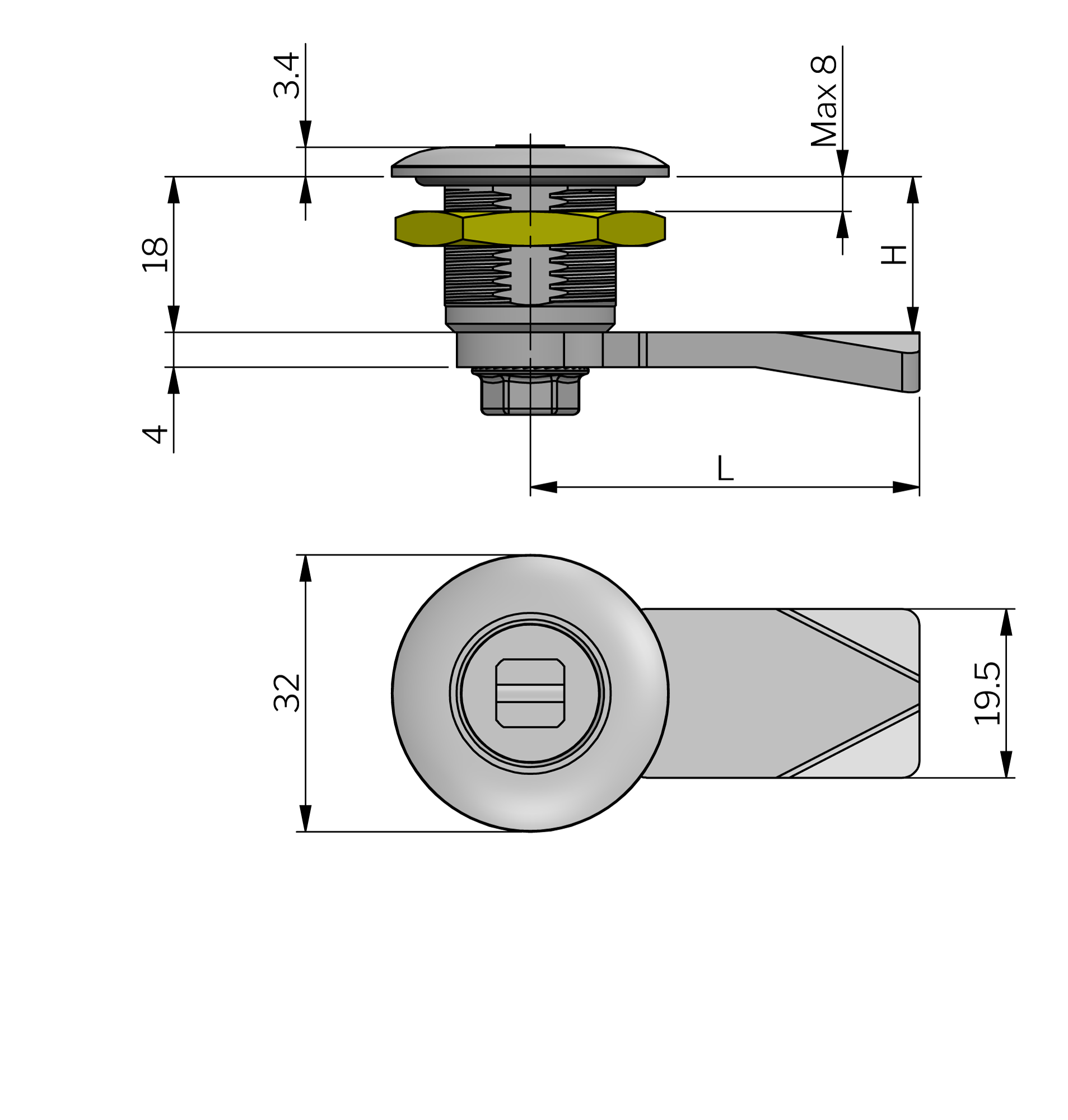 QUARTER-TURN VIBRATION RESISTANT STAINLESS STEEL 18 MM