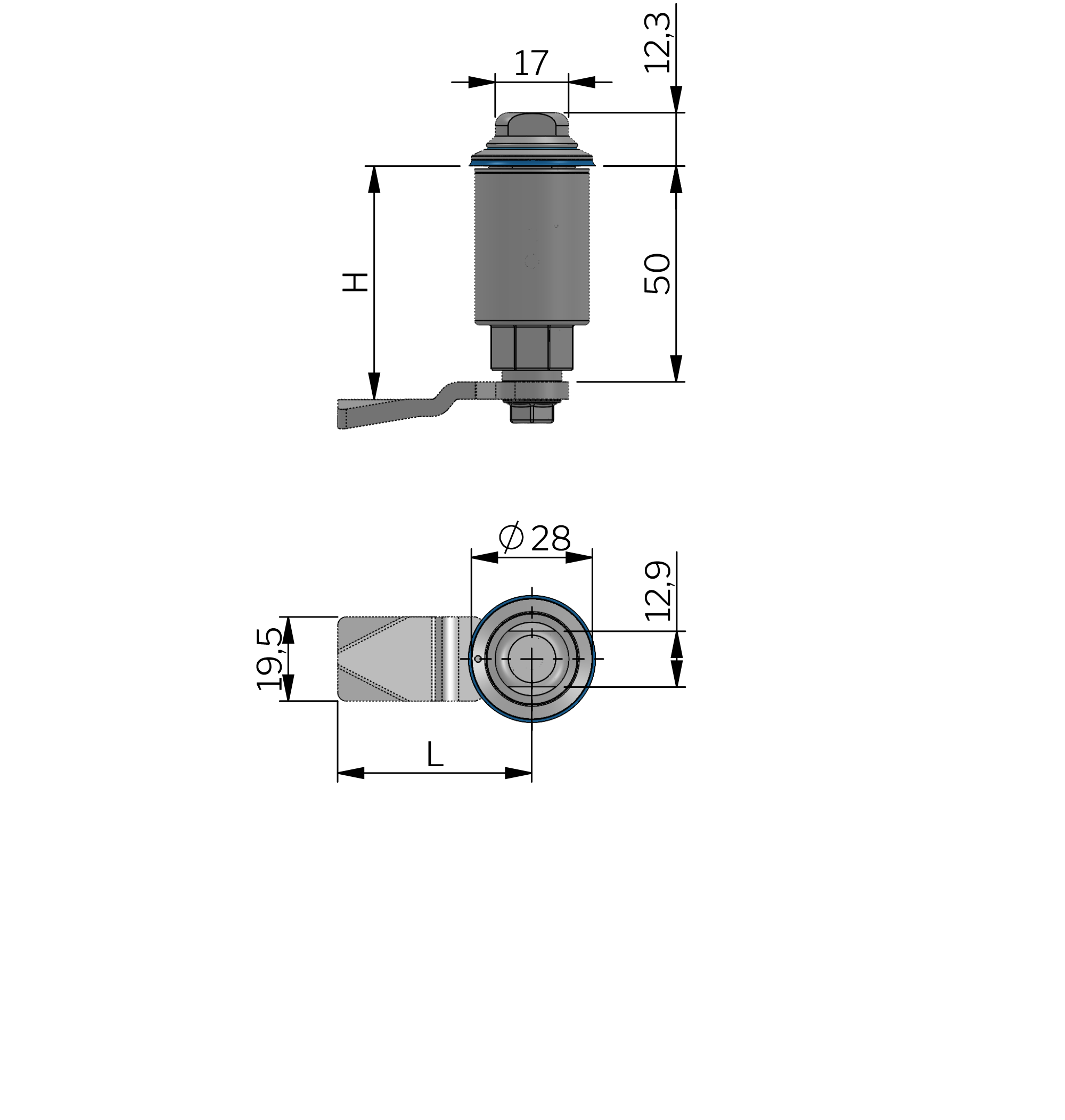 Hygiene compression latch Stainless steel Hygiene compression latch Stainless steel