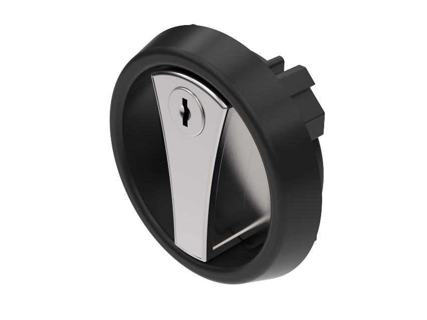 Drehriegelverschluss mit runder Griffschale Drehriegelverschluss mit runder Griffschale